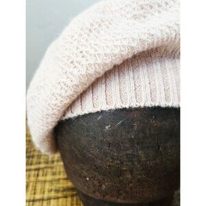 Nordstrom Portolano Peach Pink Lambswool Beret Hat